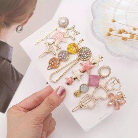 Universo en Linea Kit Broche Pinza Pasador Cabello De Moda Flores Perlas