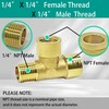 3 Way 1/4 Brass NPT Tee Pipe Fittings 1/4" Female