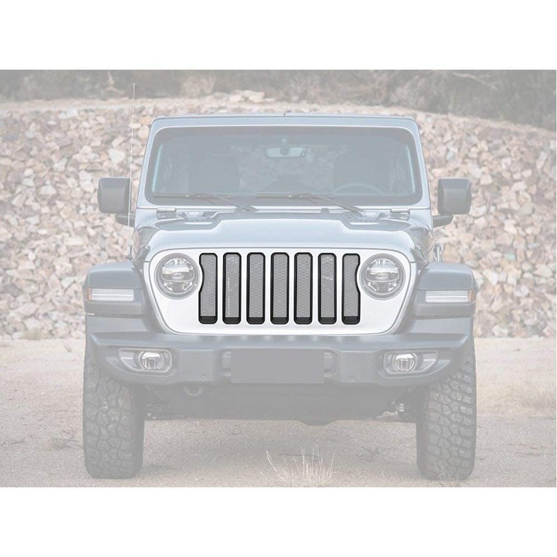 JeCar Front Grill Inserts & Headlight Cover Kit Compatible with