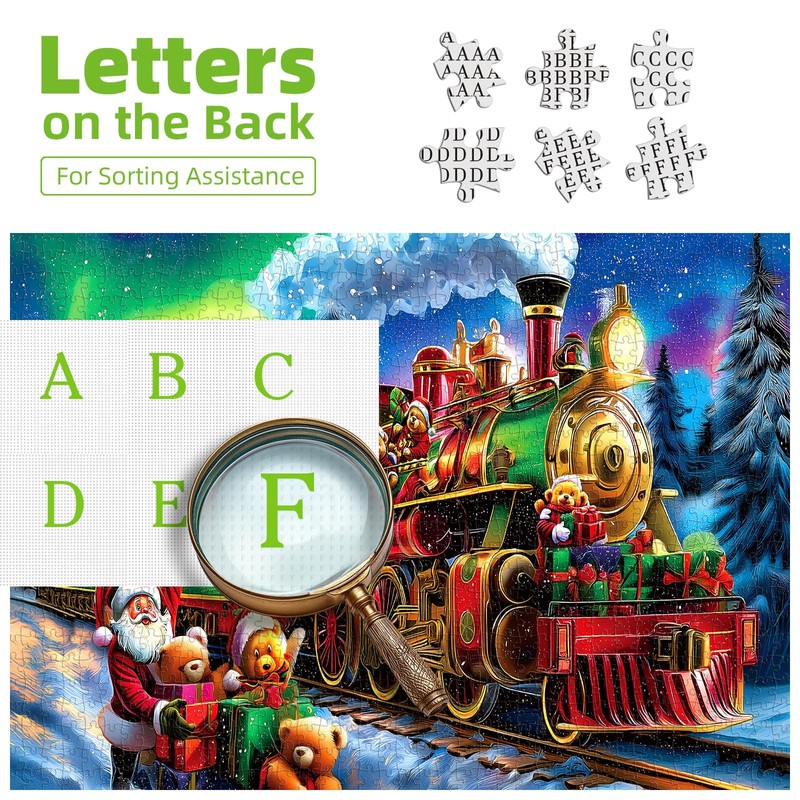 Christmas Train 500 Piece Jigsaw Puzzle for Adults Holiday Northern