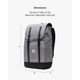 Herschel Supply Co. Retreat Backpack, Raven Crosshatch, One Size