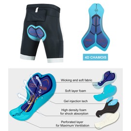 NORTHHILL Men's Padded Bike Shorts Biking Cycling 4D Padded Bicycle Underwear Padding Gel Pad for Riding Biker with Pockets Green S