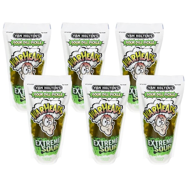Van Holten’s Pickles - Jumbo WARHEADS Pickle-In-A-Pouch - 6 Pack