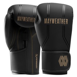 Hayabusa Mayweather Contender Boxing Gloves for Men and Women - Black/Gold, 16oz