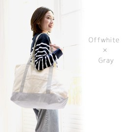 CoComono Women's Tote Bag, Canvas Travel Shoulder Bag, Large Capacity, Women's, Large Size, Eco Bag, Mother's Bag, Thick Canvas, A4, Popular, Mom Bag, Travel Bag, gray