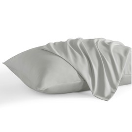 NTBAY Standard Pillow Cases Set of 2, 2 Pack Brushed Microfiber 20x26 Pillow Cases, Soft, Wrinkle, Fade, Stain Resistant Light Grey Pillow Cases with Envelope Closure, 20x26 Inches, Light Grey