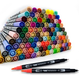 150 Colors Dual Tip Brush Pens Art Markers Set, Fine Tip Markers for Adult Coloring, Bullet Journals, Drawing, Lettering Calligraphy HO-150B