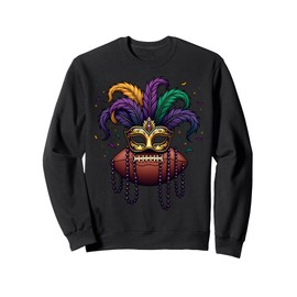 Football Mardi Gras Mask Beads Sweatshirt