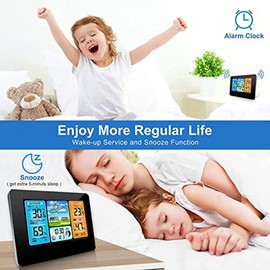 Wireless Weather Station Indoor and Outdoor Thermometer, Forecast Station Temperature and Humidity Monitoring Barometer Easy to Use