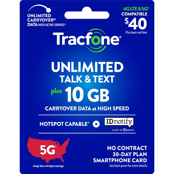 TracFone $40 Unlimited Talk, Text, 8GB Data 30–Day Plan