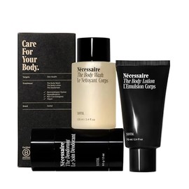 Ncessaire Body Essentials - Set De Regalo Para El Cuidado De La Piel Para Mujer Y Hombre - Gel De Ducha, Locin Corporal Y Desodorante En Tamao Viaje  