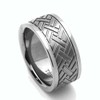 DoubleAccent 9MM Comfort Fit Titanium Wedding Band Herringbone Patterned Flat