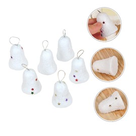 Ciieeo 60Pcs White Snow Design Christmas Tree Bells Decorative Bell Ornaments for Festive Decor for Easy for Holiday Celebrations