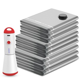 Vacuum Seal Bags for Clothing Travel, 9 Pack Vacuum Storage Bags for Clothes, Vacuum Sealer Bags with Portable Electric Pump (2025 Upgrade), Space Saver Bags for Luggage Traveling