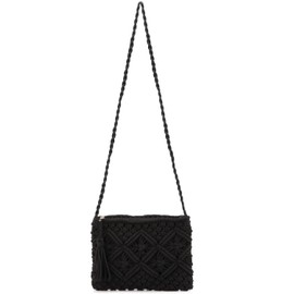 LHHMZ Women's Handmade Beach Crossbody Handbag Made of Straw Summer Beach Shoulder Bags Small Straw, 01-black, simple