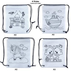 Backpack for Painting for Children, Fabric Bag for Colouring for Children, 15 Pieces Fabric Bags for Painting for Children Set, DIY Bags Painting with 12 Graffiti Pens, Gift Children on Festivals