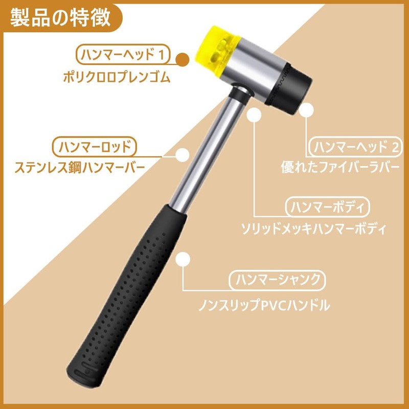 Hammer, 1 Piece Rubber Hammer, Anti-slip, Removable, Interchangeable Hammer, Plastic
