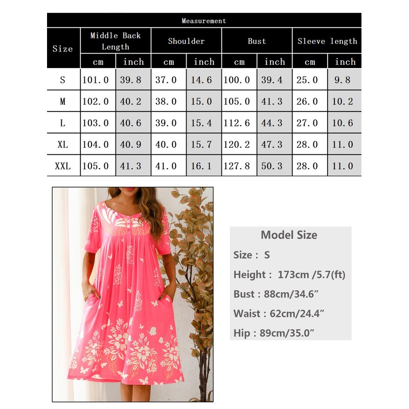 Marvmys Mumus for Women with Pocket Summer Duster House Dress