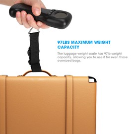 Ejoyous Digital Luggage Scale, Ocs‑8 44kg/97lb Portable Travel Hanging Luggage Scale, Electronic Weight with LCD Digital Display Suitcase Scale for Travel