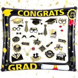 Angenster Graduation Photo Frame,2025 Graduation Photography Props Class of 2025 Party Photo Booth Inflatable PVC Selfie Picture Frame