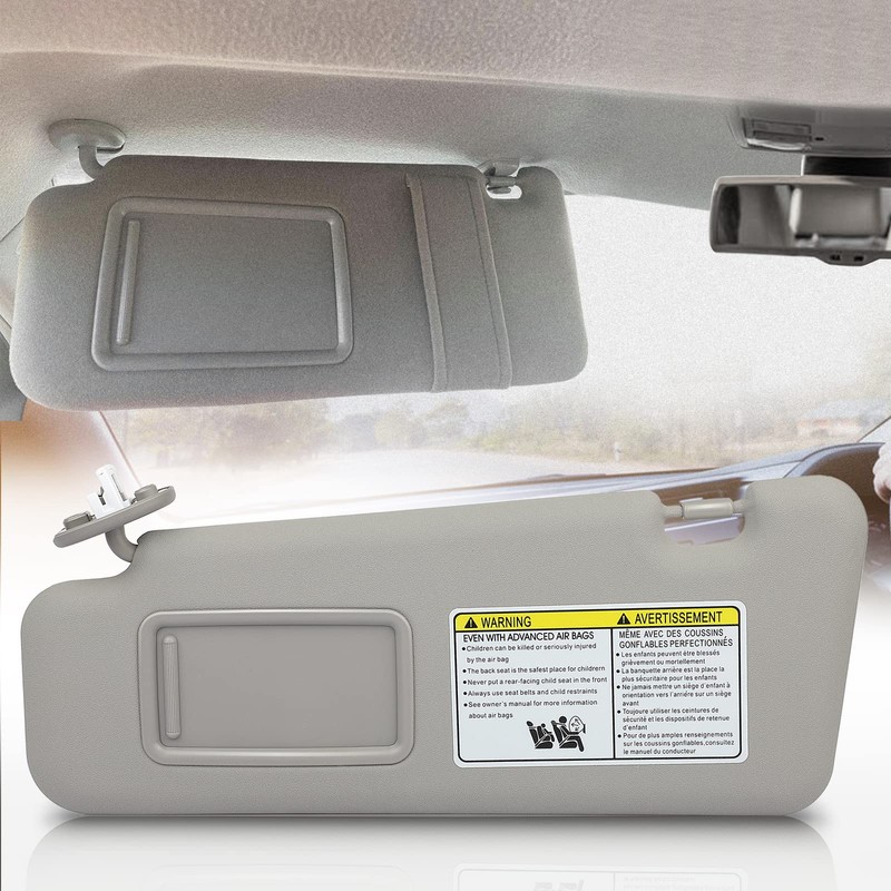 SCITOO Left Driver Side Gray Sun Visor Assembly fit for