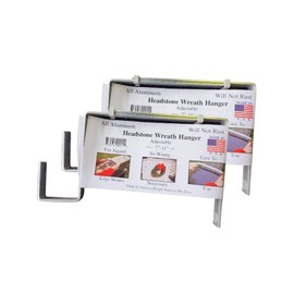 Headstone Wreath Holder Hanger 2-Pack, Solid Aluminum, Adjustable, Will Not Rust, Made in USA