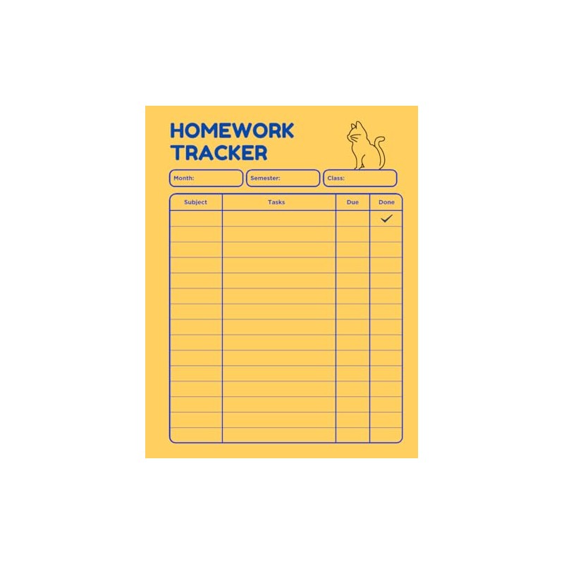Homework Tracker Assignment Tracker, School Students Boys and Girls