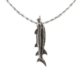 Antique Pewter Sturgeon Small Pendant F090PEN
