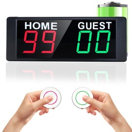 YZ Portable Electronic Scoreboard with 2 Button Control, Digital Scoreboard with Remote, Digital Cornhole Score Keeper, 12/24H Clock/Countdown Timer/Buzzer, Indoor&Outdoor Games(Battery)