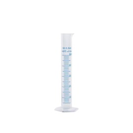GSHLLO Transparent Plastic Graduated Cylinder Scientific Measuring Cylinder Chemical Measuring Test Tube Blue Line Graduated Test Tube Lab Liquid Measuring Tool 50ml