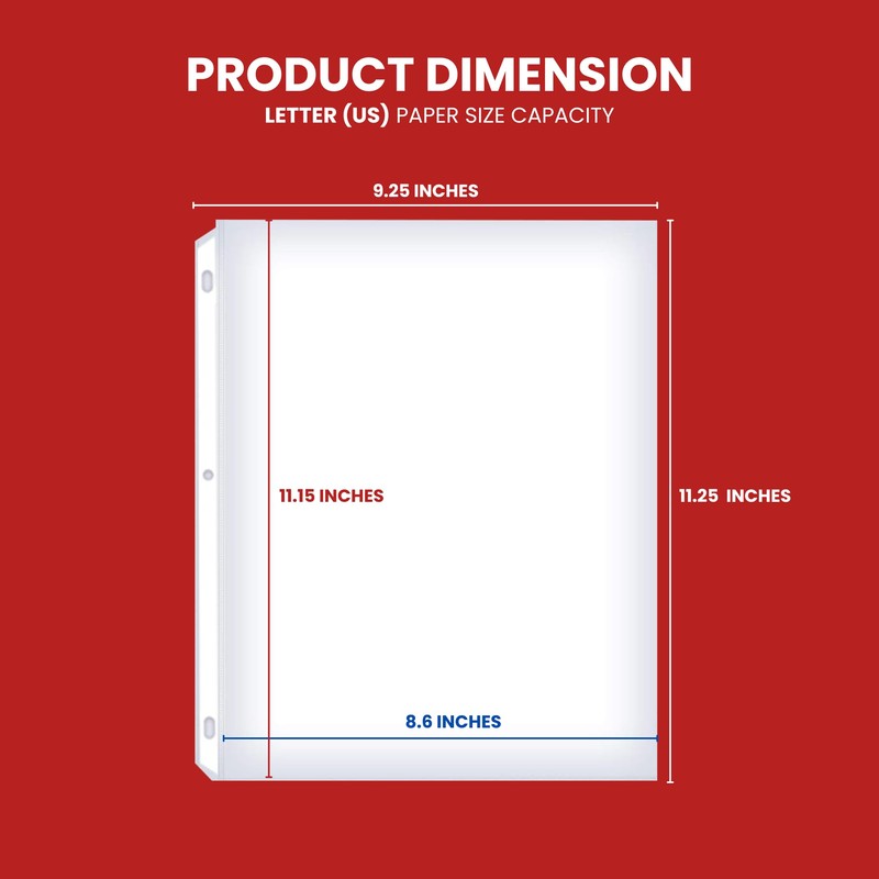 Office Werks Archival-Quality Document Protectors | Reinforced Clear Sheet Sleeves