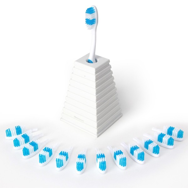 13Clean - Manual Toothbrush with a New Head Each Month. (Blue)