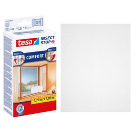 tesa fly screen Comfort Velcro strip for windows, white, 1,7m: 1,8m