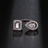 ZARD Pear and Emerald Cut Cubic Zirconia Open Ring in