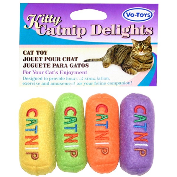 Vo-Toys Catnip Pillows Assorted Styles - 4 Pack