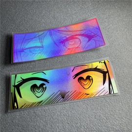 Horayten Japanese Anime Girl Peeker Car Stickers Peeping Love Eyes Motor Racing Auto Truck Body Window Decals Waterproof Laser 2PCS