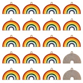 WANDIC Awareness Charms, Autism Charm Pendants with Half Open Rings Puzzle Design Charms for DIY Necklace Keychain Bracelets, Metal