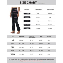 POSHDIVAH Women's Maternity Yoga Pants Work Lounge Stretchy Bootcut Flare Pants Pregnancy Dress Trousers for Business Casual Brown Large