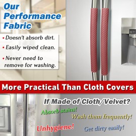 Refrigerator Door Handle Covers, Set of 5, Performance Appliance Handle Covers, Non-Slip Fridge Door Handle Covers, Keep Your Kitchen Clean, Microwave Oven Dishwasher door Handle Protectors(Red)