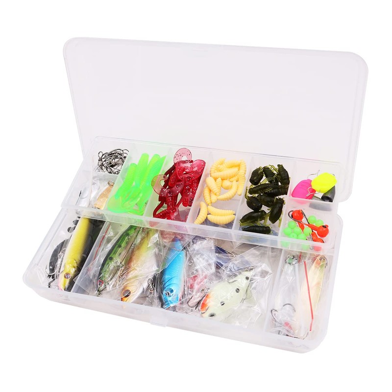 VOANZO 101pcs Fishing Lures Kit Fish Baits Kit Set with