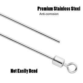 Dr.Fish 30 Pack Punch Wire Stainless Steel Shaft with Swivels, Looped Wire for Punch Shot Rig Component Parts Spinnerbait, Dia 1/30 Inches