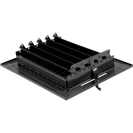 12"w X 6"h Adjustable AIR Supply Diffuser - HVAC Vent Cover Sidewall or Ceiling - Grille Register - High Airflow - Black [Outer Dimensions: 13.75"w X 7.75"h]