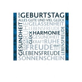 bsb Greeting Card Birthday Card"Zum Geburtstag" Word Cloud with Good Wishes.