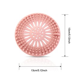 5.12 inch Bathtub Sink Strainer, Shower Drain Covers Hair Catcher, Strainer Plug Trap Filter, Bathtub Sink Waster Stopper, Pack of 3, Pink
