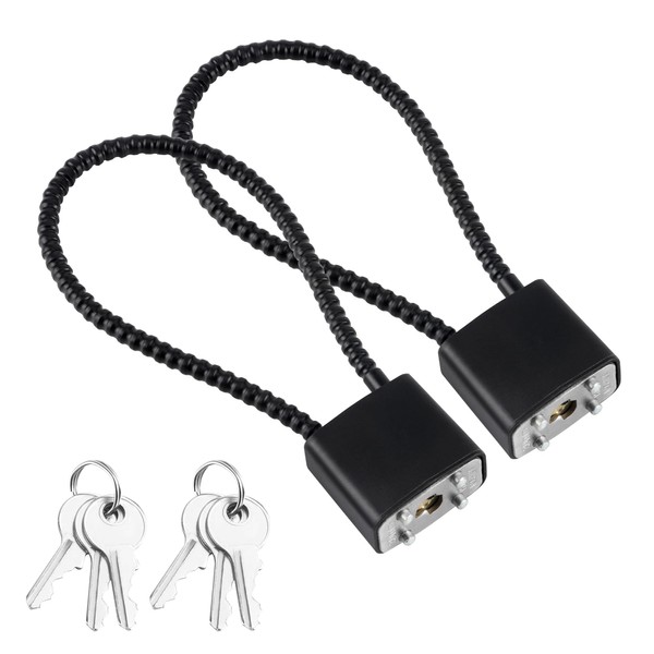 2 Pack Cable Lock with Key, High Security Lock, Heavy