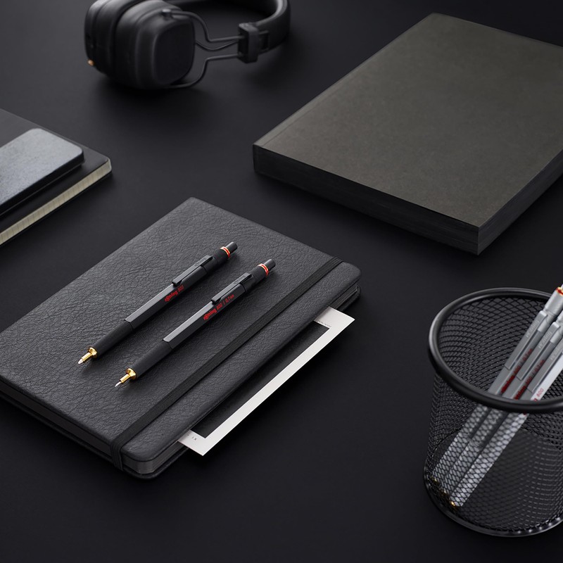 rOtring 800 Mechanical Pencil 0.5mm Black Metal Barrel and Velvet
