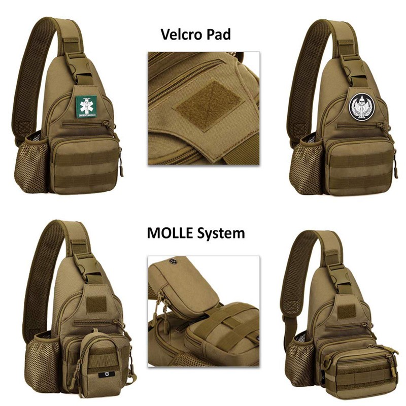 BAIGIO Tactical Sling Backpack Bag for Men Molle Crossbody Shoulder