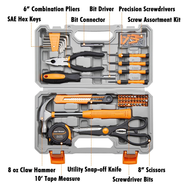 CARTMAN 126-Piece Home Tool Set Kit, Basic Household Hand Tools