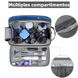 Neceser de Viaje para Hombres y Mujeres, Bolsa de Aseo Impermeable, Cosmetiquera de Viaje, Bolsa de Baño Gran Capacidad, Bolsa de Maquillaje Colgante, Adecuado para Artículos de Tocador (Gris)
