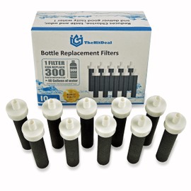 TheHitDeal 10 Pack Replacement Insulated Water Bottle Coconut Shell Activated Carbon Water Filter/Compatible with Tritan, Sport Bottle, Stainless steel Water Bottle